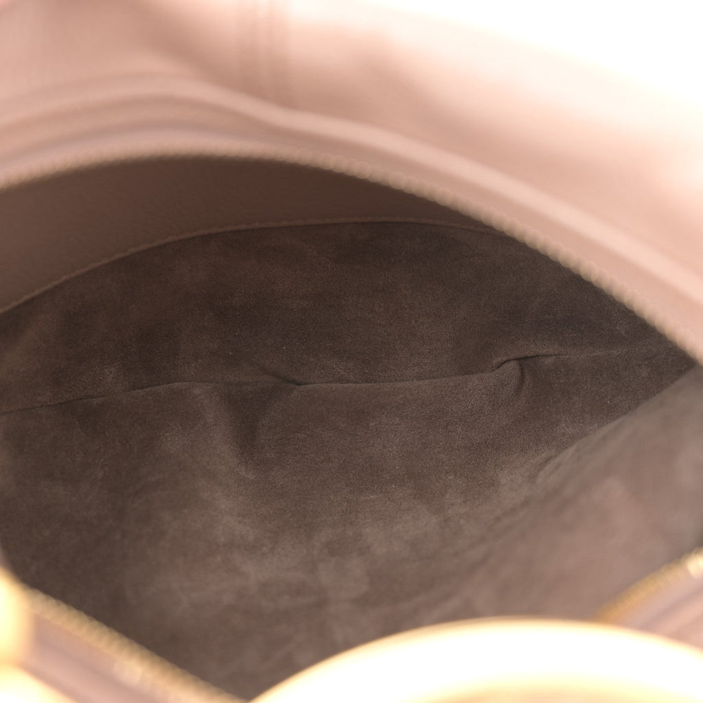 Grained Calfskin Small Bracelet Hobo Bag Woodrose