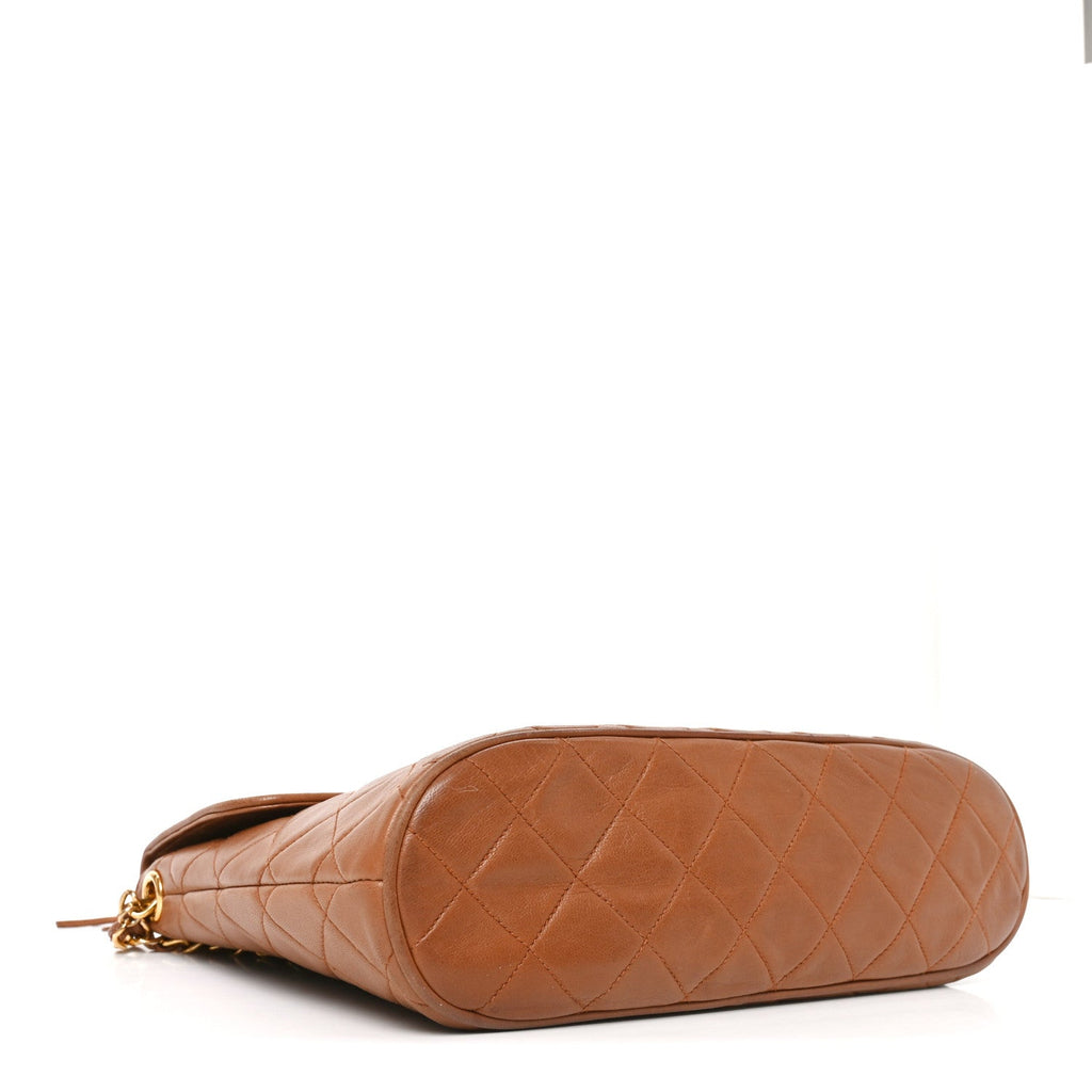 Lambskin Quilted CC Tassel Shoulder Bag Brown