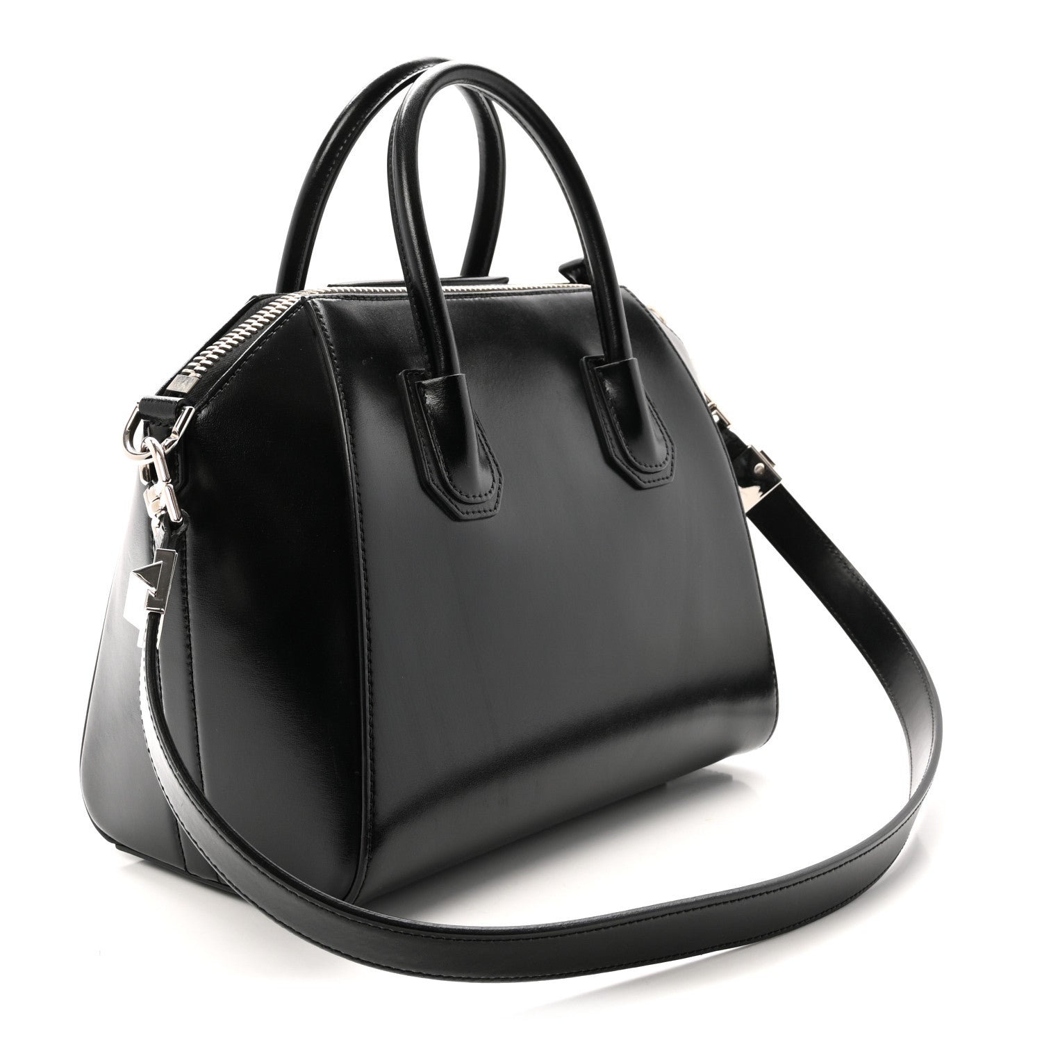 Shiny Lord Calfskin Small Antigona Black