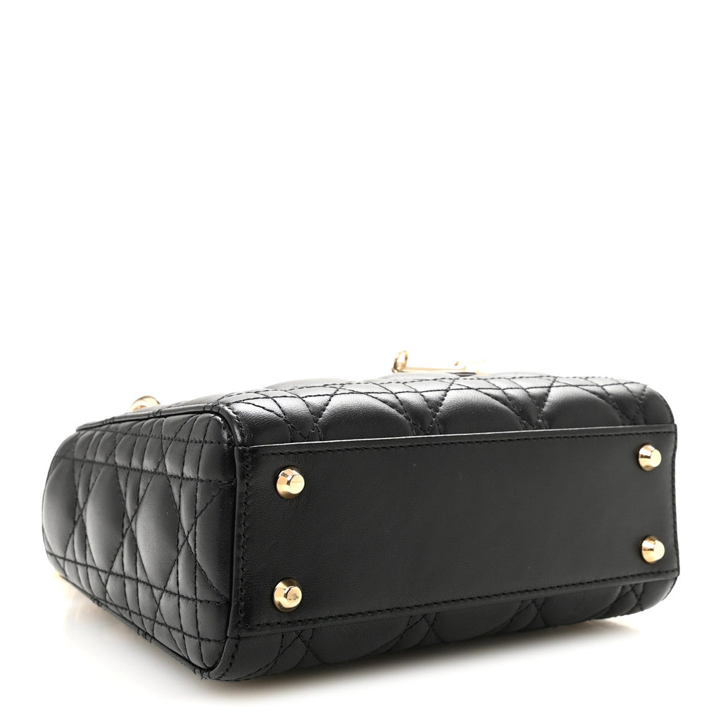 Lambskin Cannage Mini Lady Dior Black