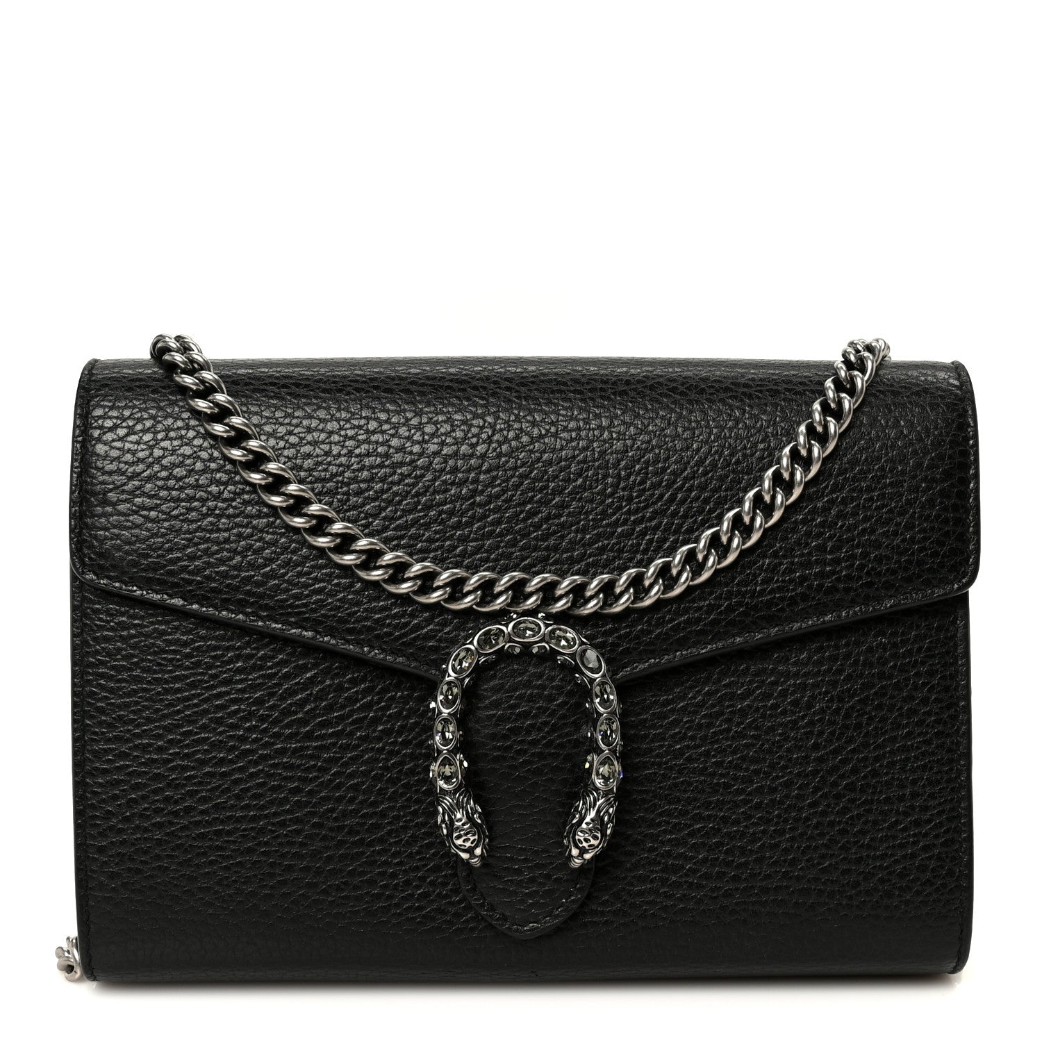 Calfskin Mini Dionysus Chain Wallet Black