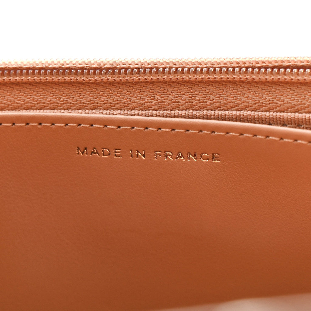 Caviar Quilted Wallet on Chain WOC Dark Beige