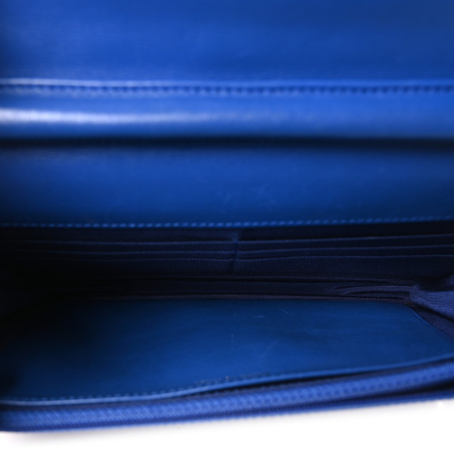 Patent Calfskin Quilted Wallet On Chain WOC Dark Blue