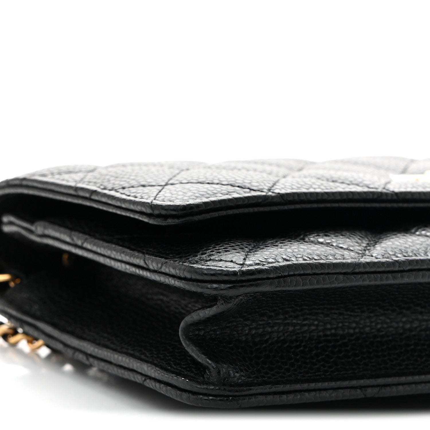 Caviar Quilted CC Turnlock Wallet On Chain WOC Black