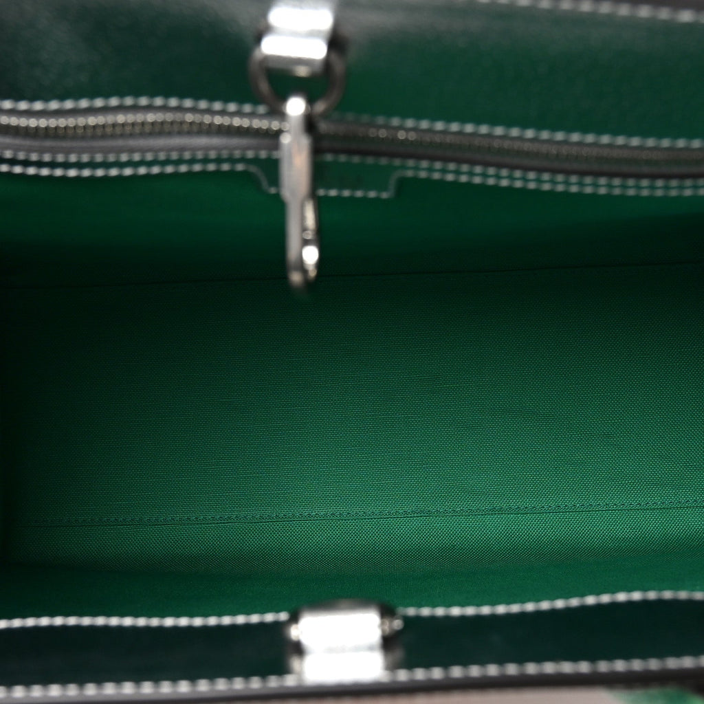 Laminated Textured Dollar Calfskin Good Game Interlocking G Tote Silver