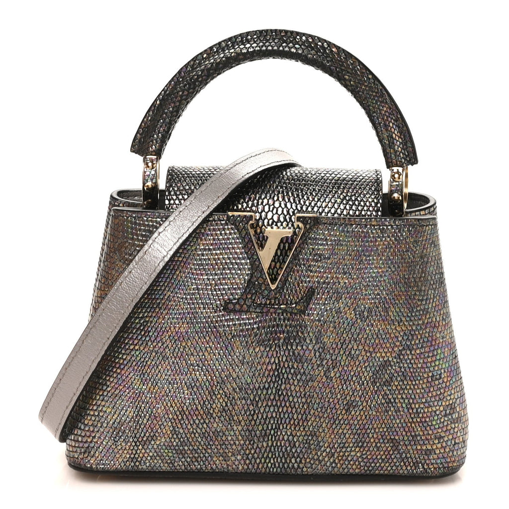 Lizard Capucines Mini Bleu Petrole