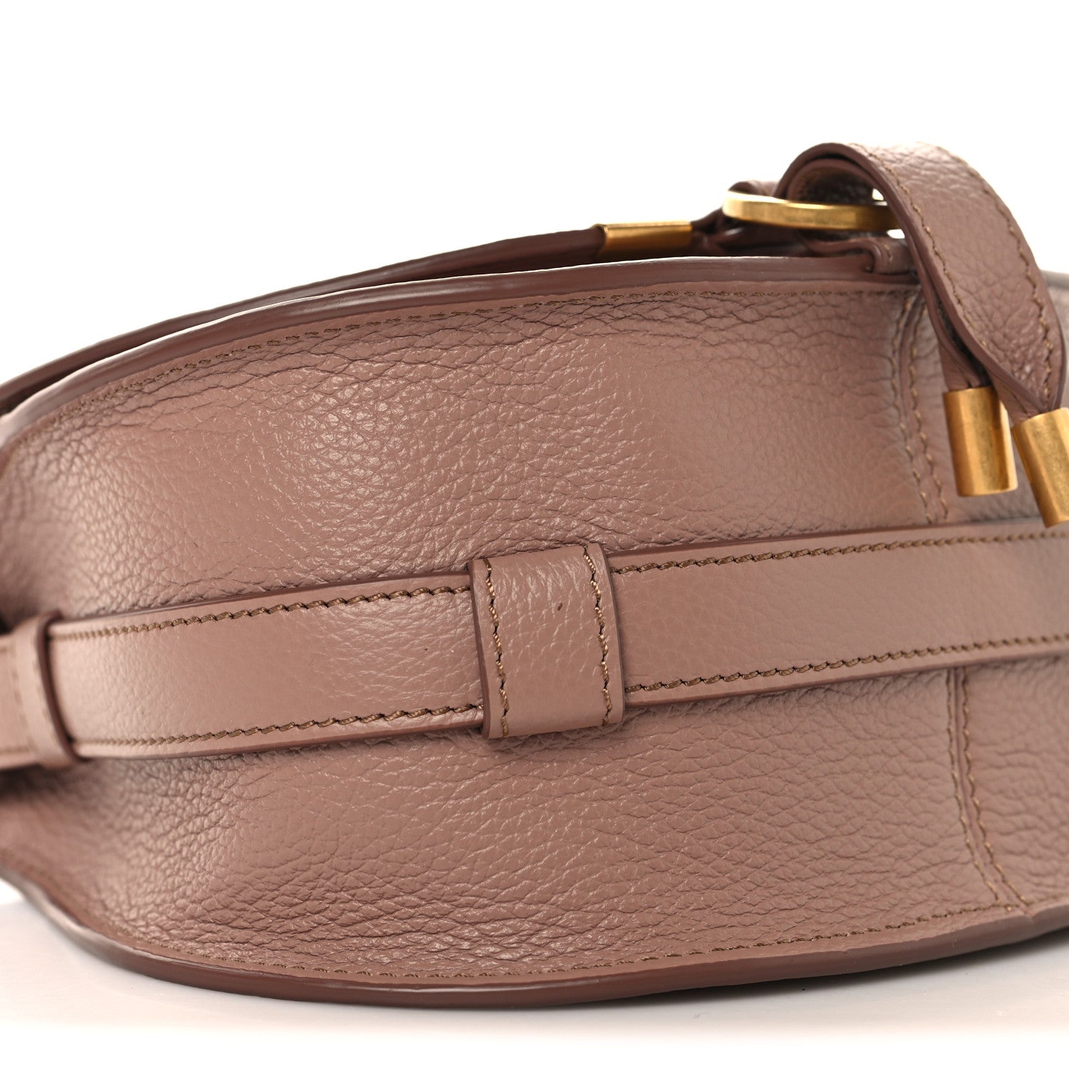 Grained Calfskin Small Marcie Saddle Bag Woodrose
