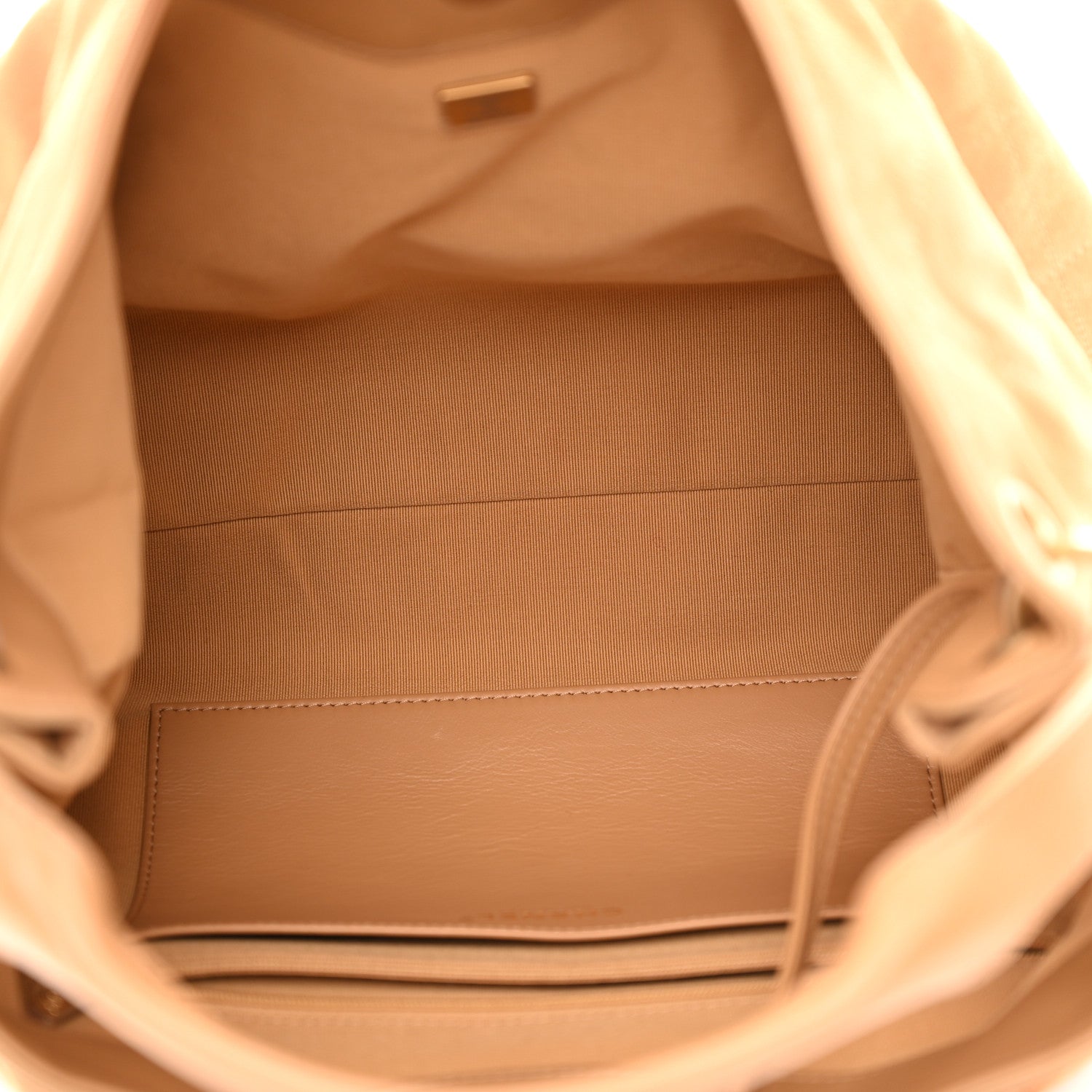 Suede Calfskin Lambskin Quilted Maxi Hobo Light Brown