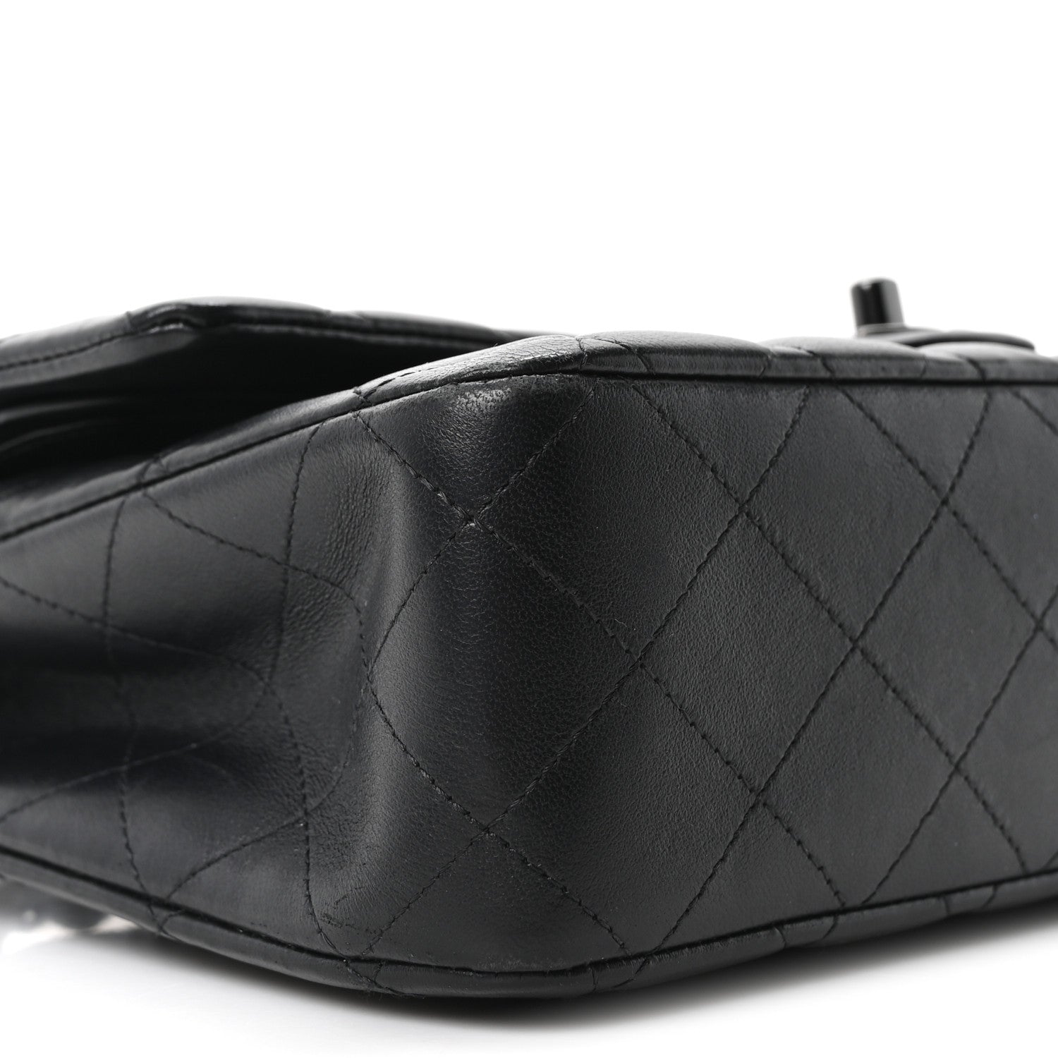 Lambskin Quilted Medium Double Flap So Black