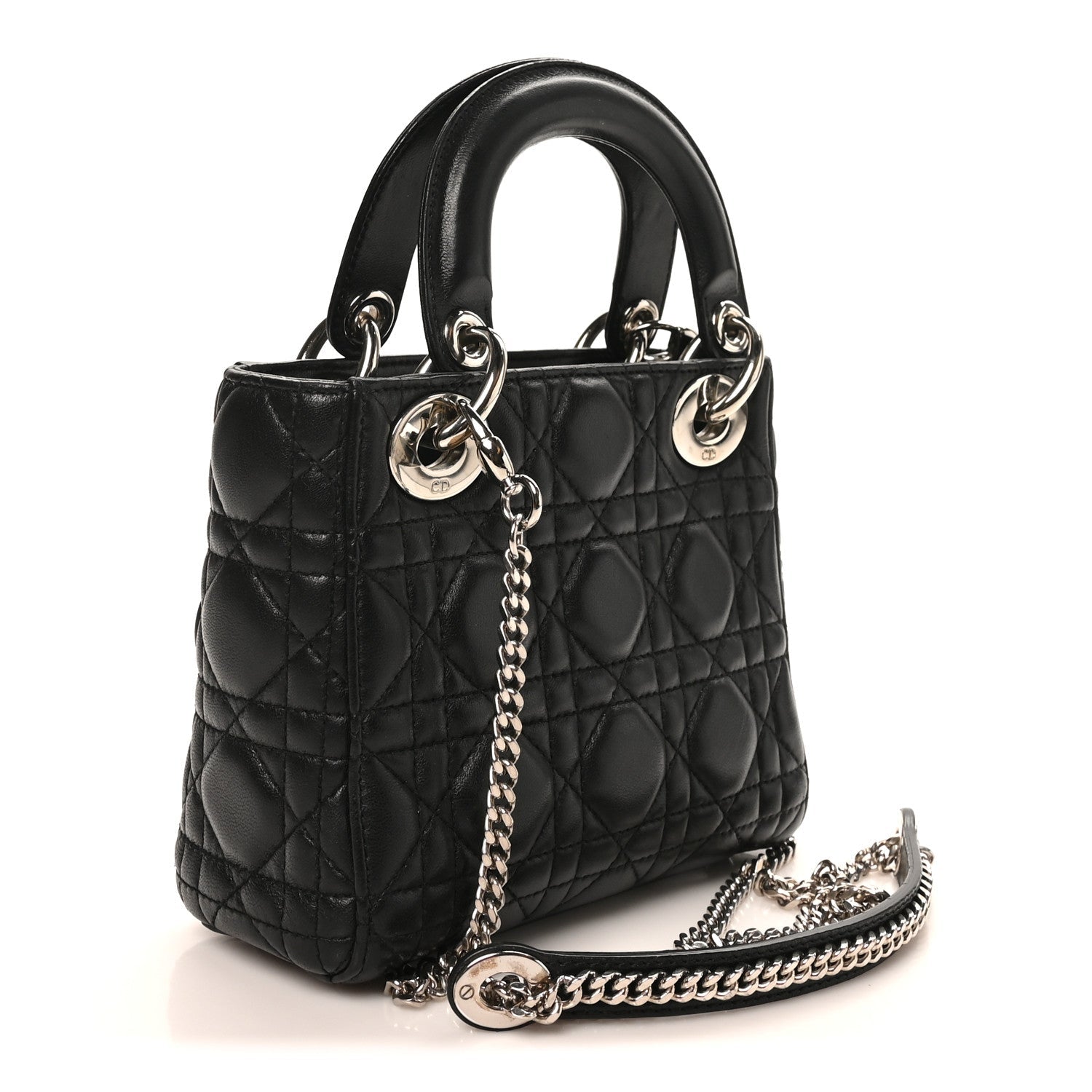 Lambskin Cannage Mini Lady Dior Black