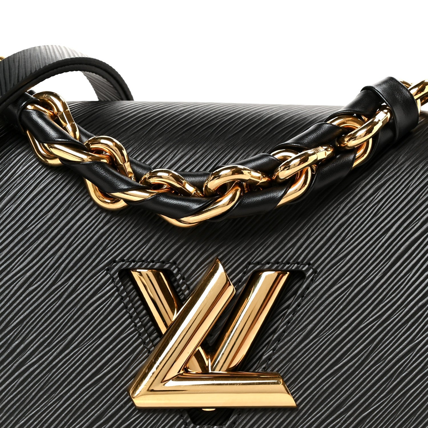 Epi Twist Braided Strap Shoulder Bag MM Black
