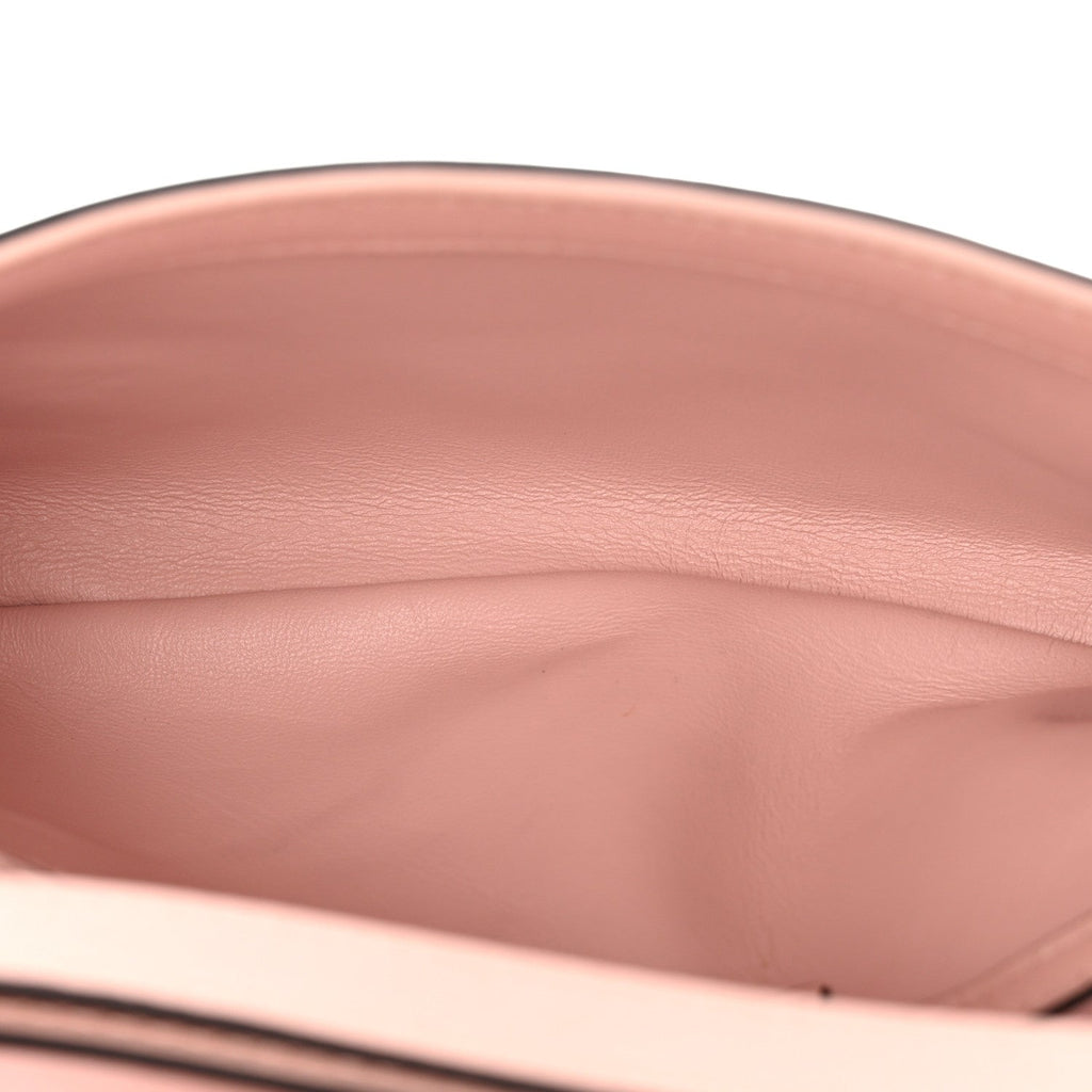 Roxy Calfskin Blondie Chain Shoulder Flap Bag Powder Pink