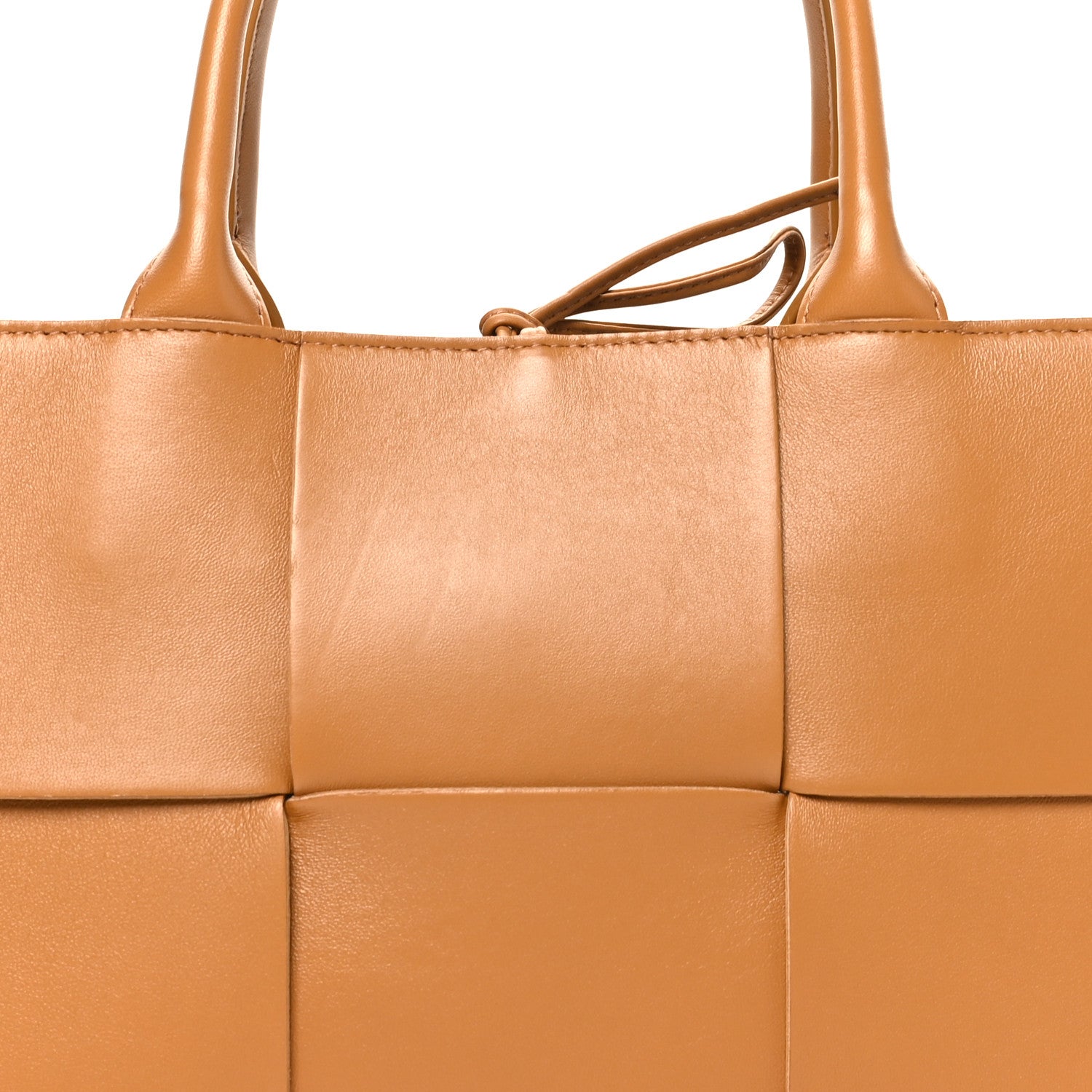 Nappa Maxi Intrecciato Small Arco Tote Caramel