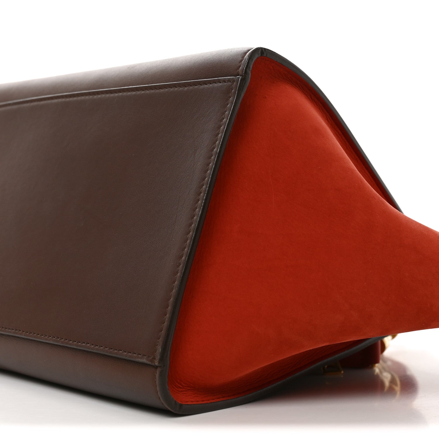 Smooth Calfskin Nubuck Small Tri-Color Trapeze Light Ruby