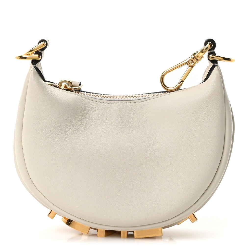 Vitello Grace Matte Nano Fendigraphy Hobo Charm White Ice