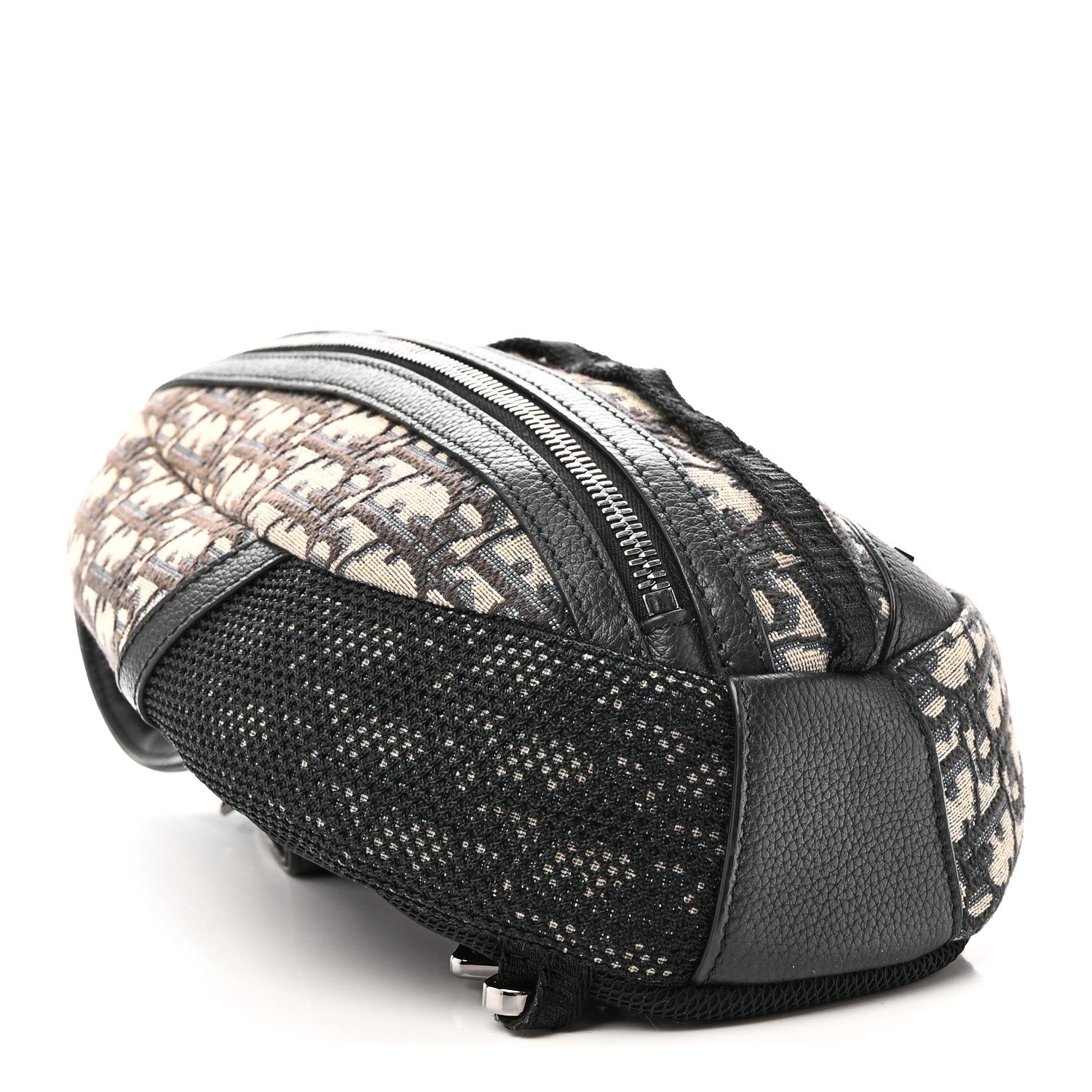 Grained Calfskin Oblique Scarab Sling Bag Blue Black