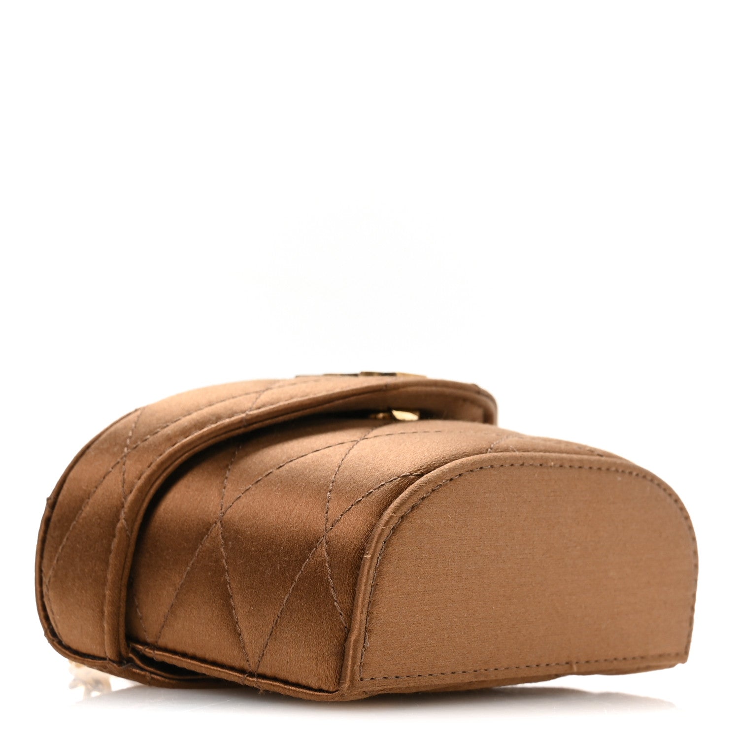 Satin Matelasse Monogram Micro June Box Bag Bitter Cocoa