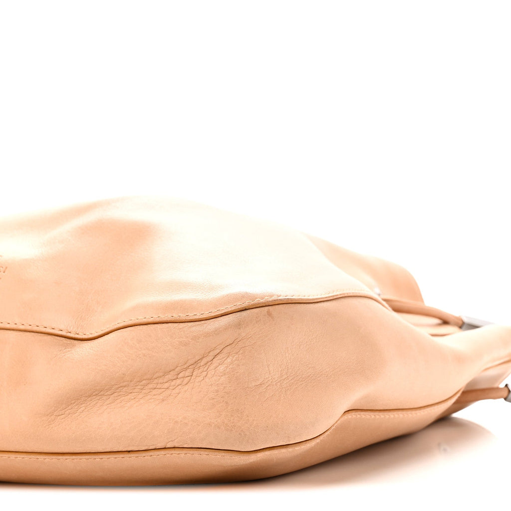 Calfskin Drawstring Small Drawstring Shoulder Bag Beige