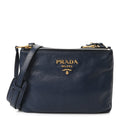 Vitello Phenix Double Zip Crossbody Bag Baltico