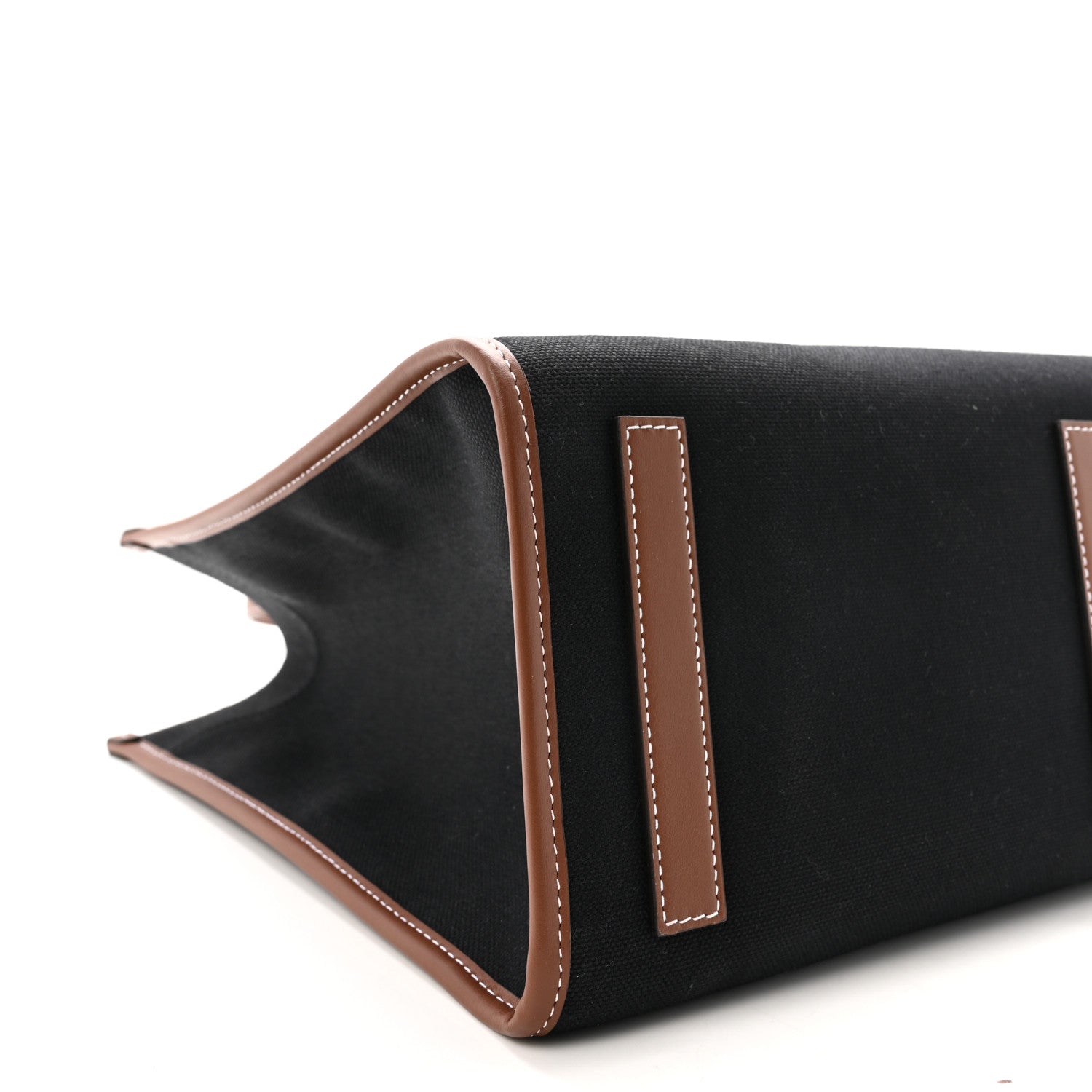 Canvas Smooth Calfskin Medium Two Tone Freya Tote Black Tan