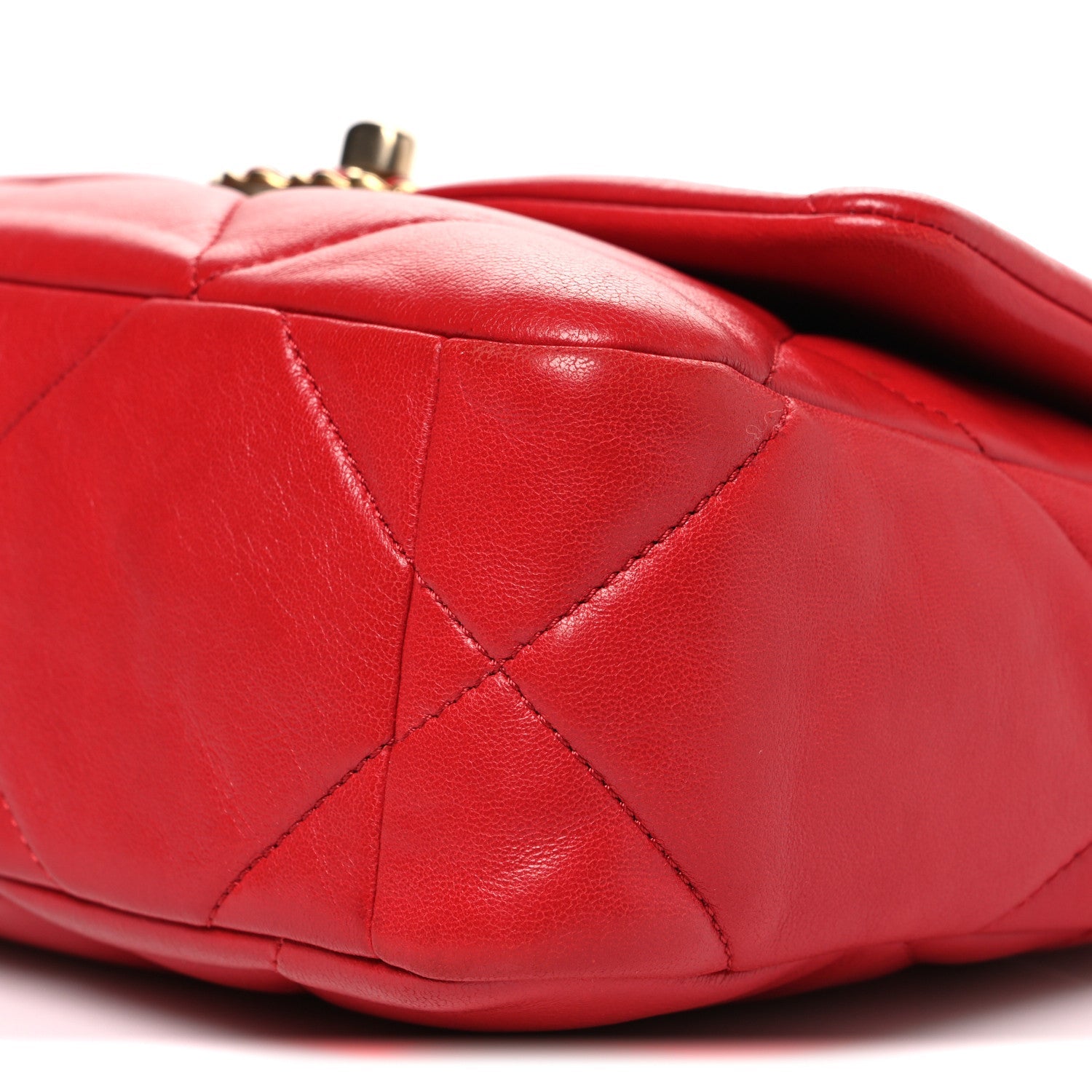 Lambskin Quilted Medium Chanel 19 Flap Red