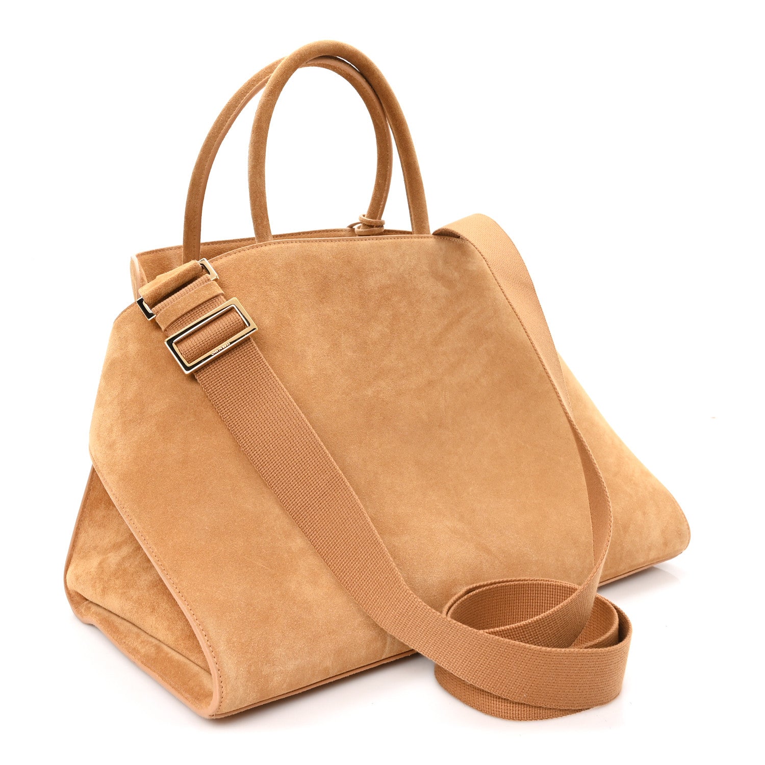 Suede Calfskin Large Hug Bag Natural