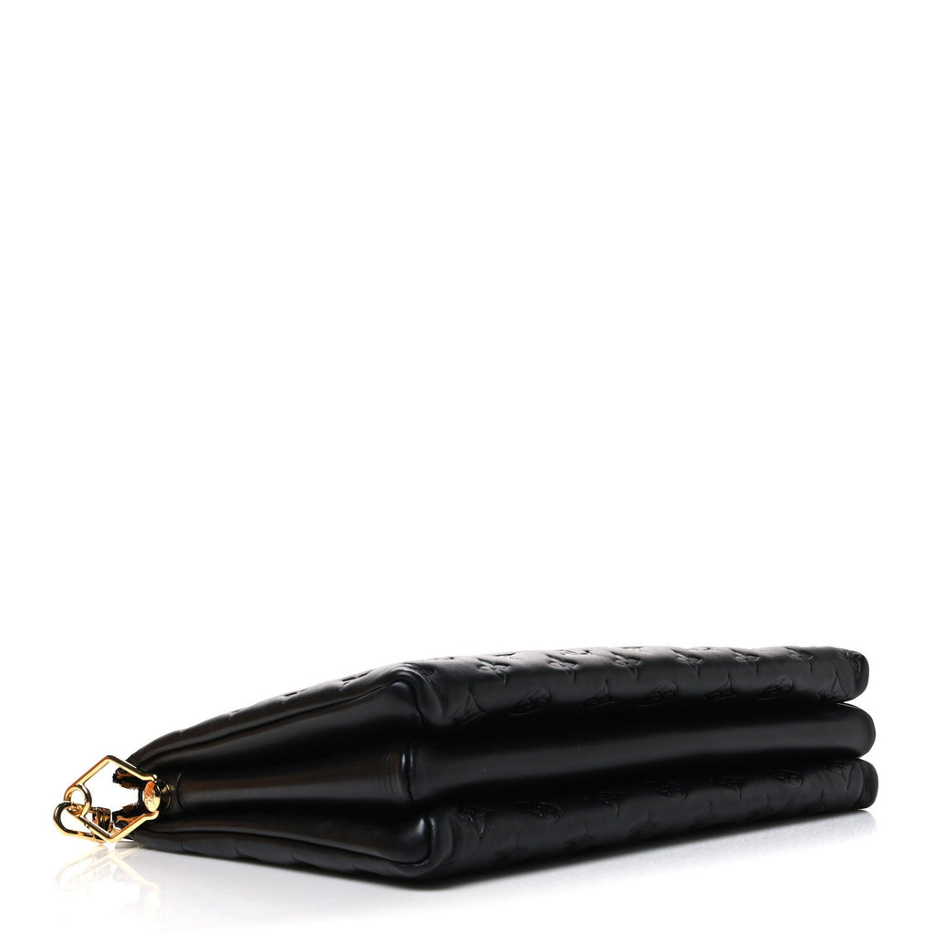 Lambskin Embossed Monogram Coussin MM Black