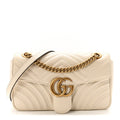 Calfskin Matelasse Small GG Marmont Shoulder Bag White