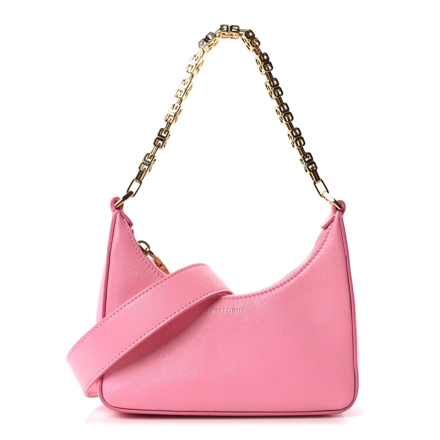 Smooth Calfskin Mini Moon Cut Out Shoulder Bag Bright Pink