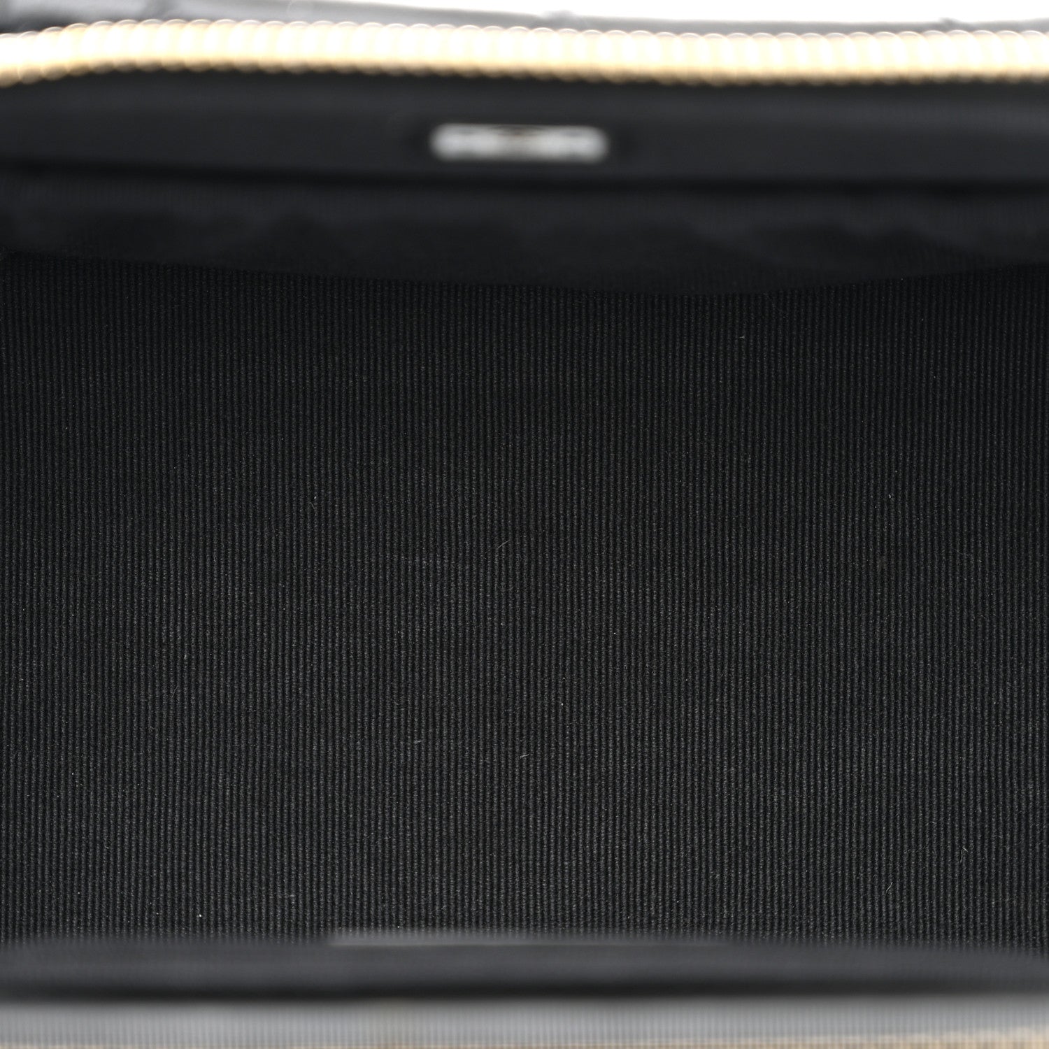 Lambskin Quilted Polly Pocket East West Top Vanity With Chain Black