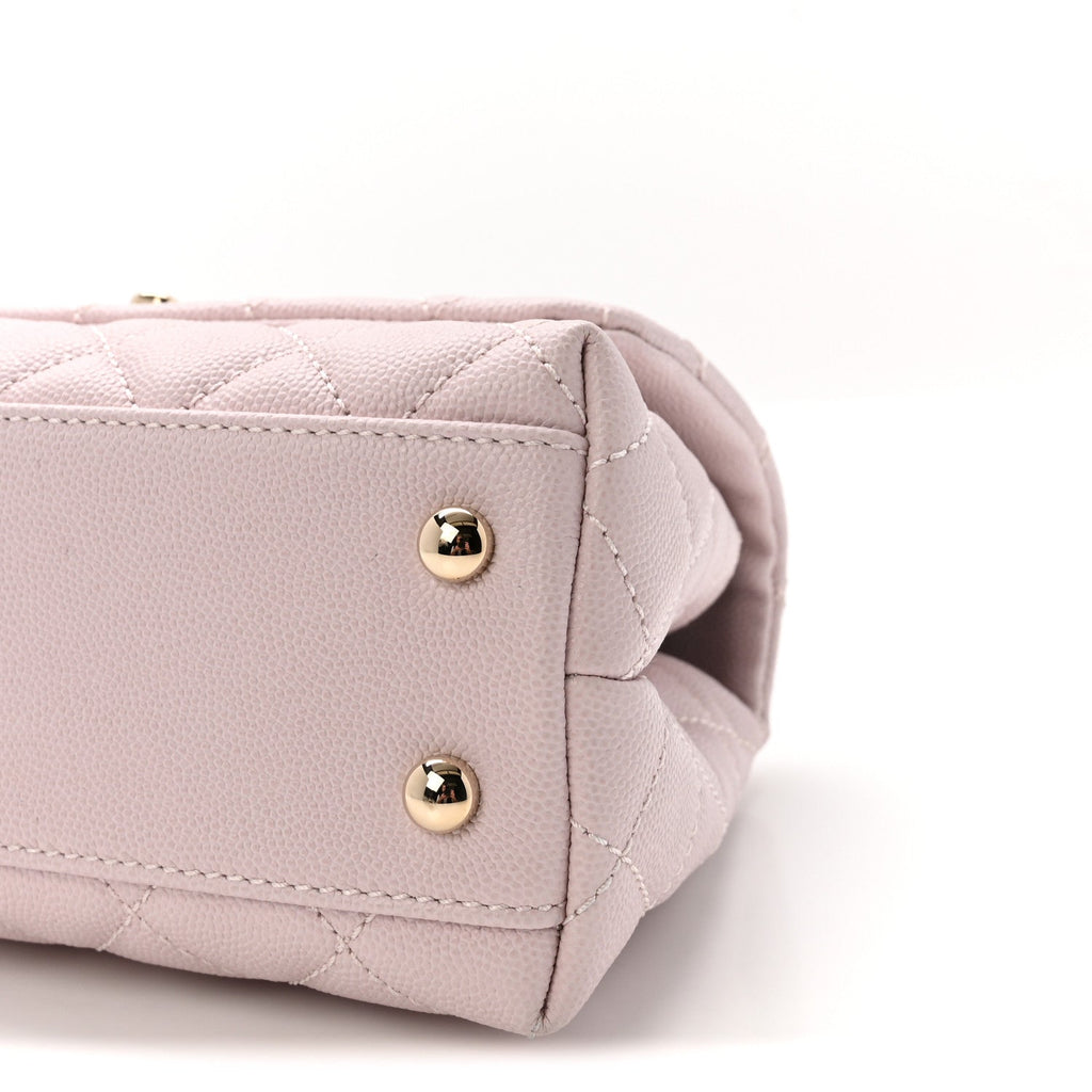 Caviar Quilted Mini Coco Handle Flap Lilac