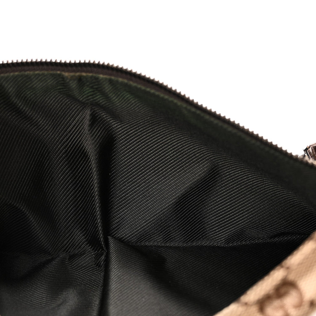 GG Monogram Double Pocket Belt Bag Dark Brown