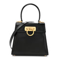 Brushed Off Calfskin Small Iconic Top Handle Black