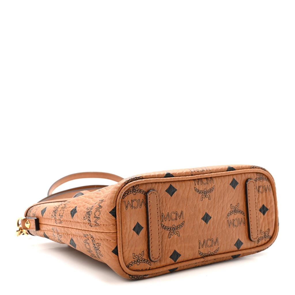 Visetos Mini Anya Top Zip Shopper Tote Cognac