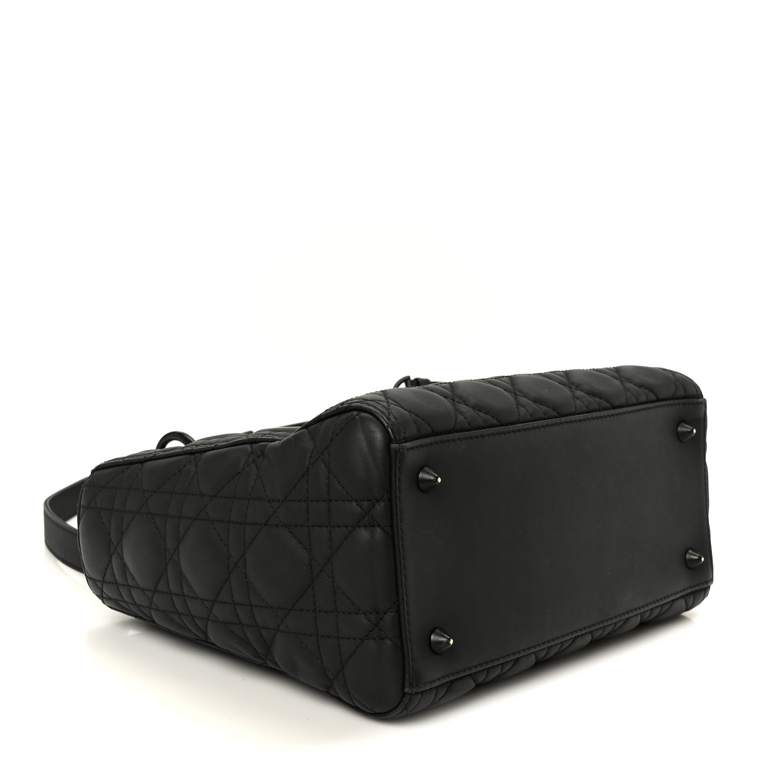 Ultra Matte Calfskin Cannage Medium Lady Dior Black