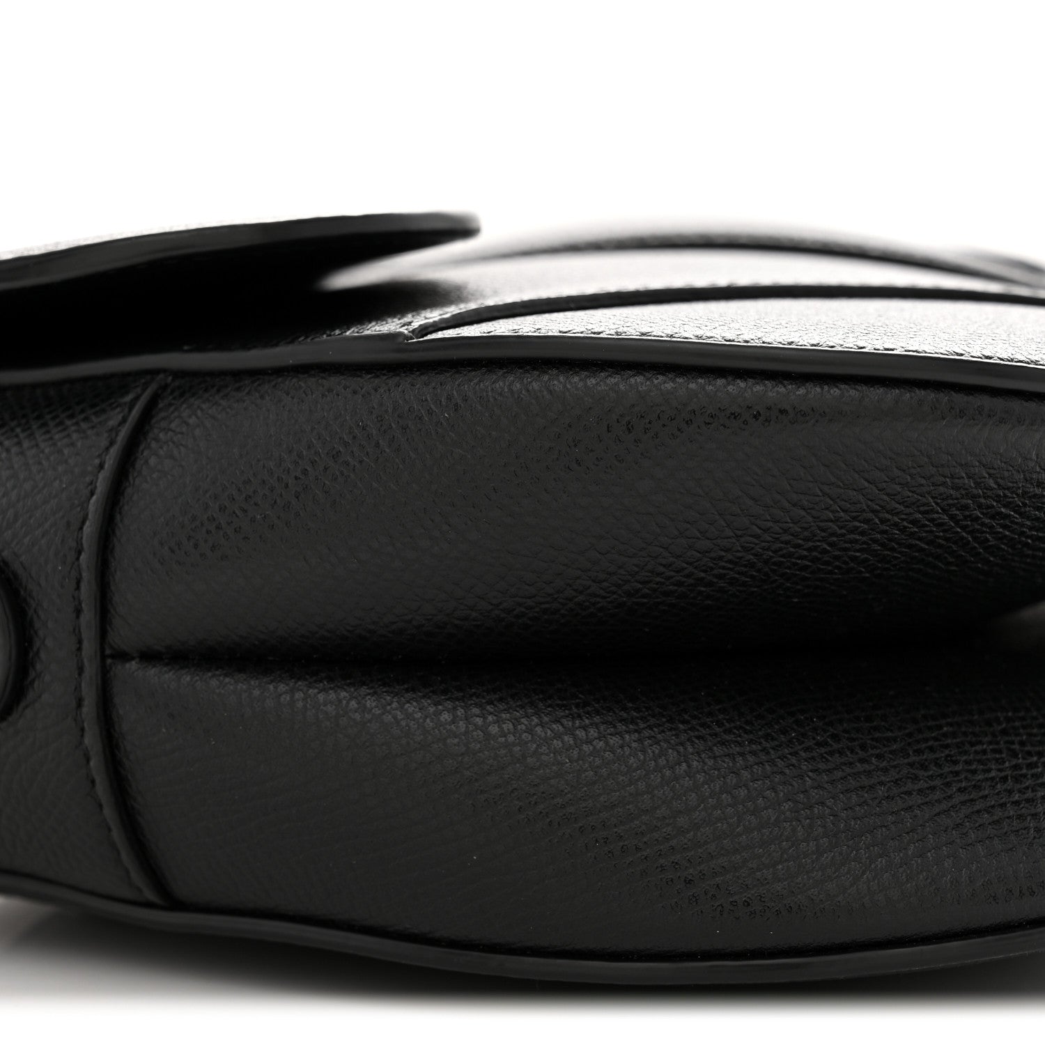 Grained Calfskin Saddle Bag Black