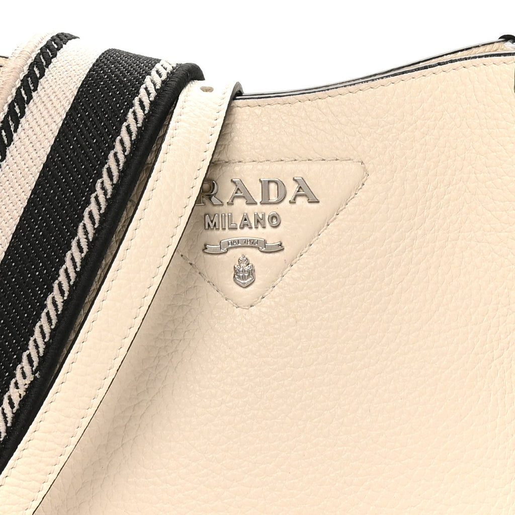 Vitello Daino Soft Mini Hobo Messenger Bag White