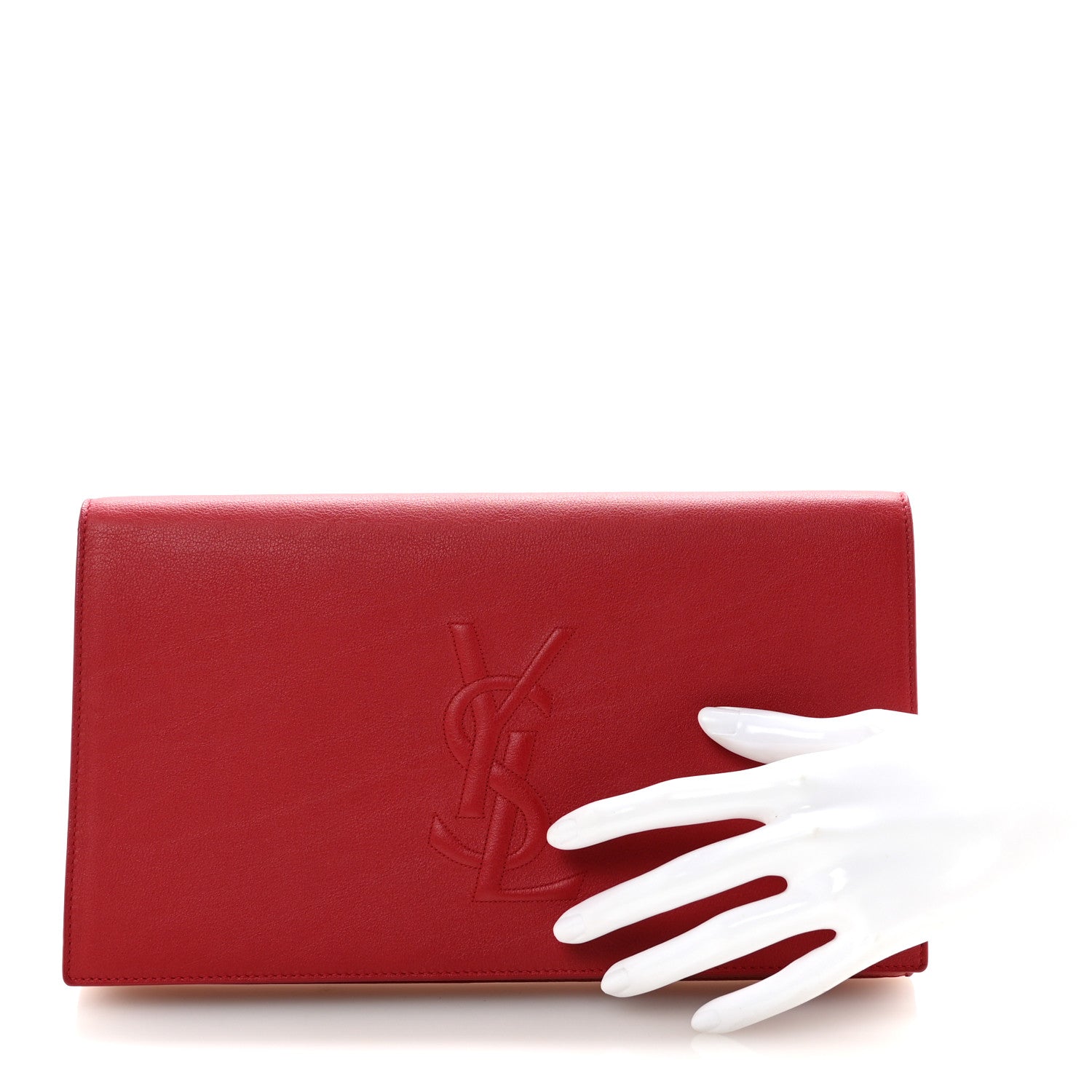 Calfskin Monogram Large Belle De Jour Clutch Red