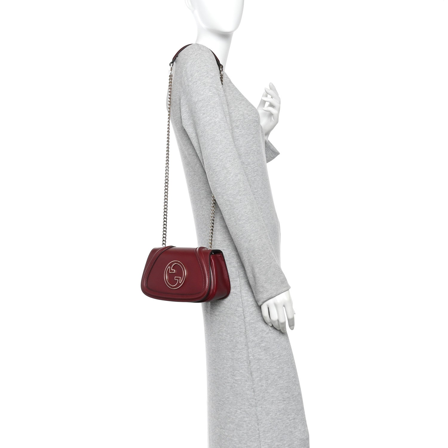 Calfskin Blondie Small Shoulder Bag Dark Red