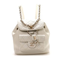 Lambskin Quilted Small Duma Drawstring Backpack White