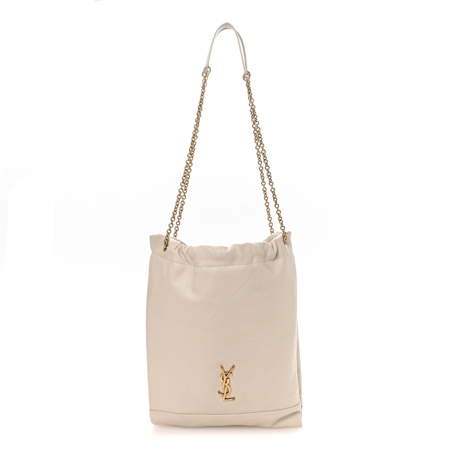 Lambskin Matelasse Monogram Medium Jamie 4.3 Pochon Blanc Vintage