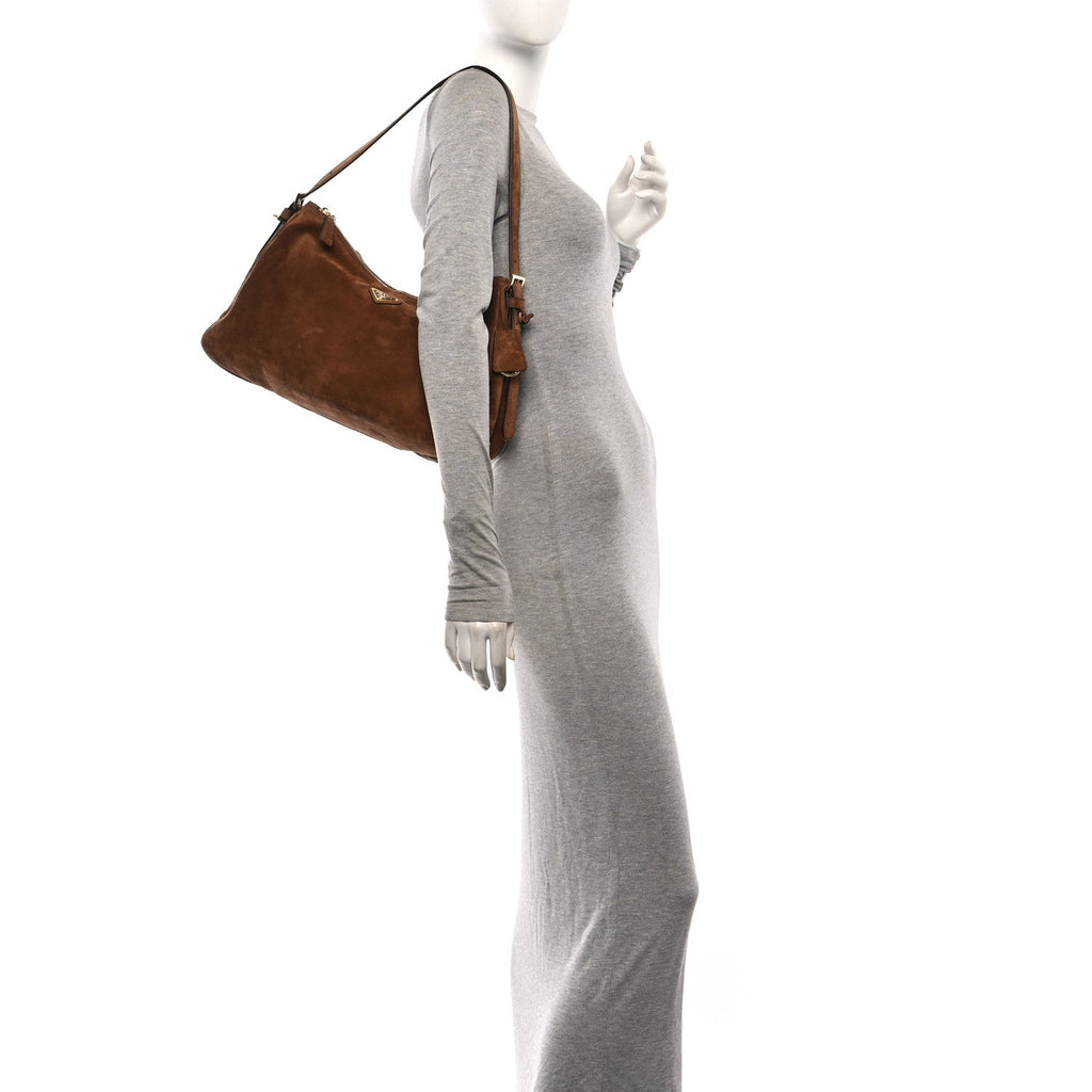 Scamosciato Suede Large Aimee Shoulder Bag Cacao