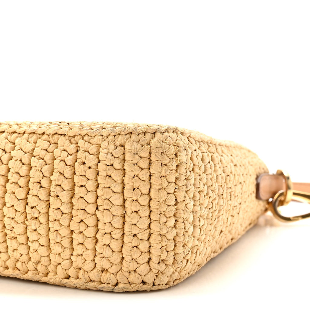 Yarn Raffia Effect Crochet Mini Re-Edition 2000 Shoulder Bag Naturale