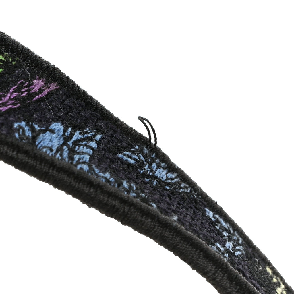 Canvas Embroidered Petites Fleurs Saddle Bag Black Multicolor