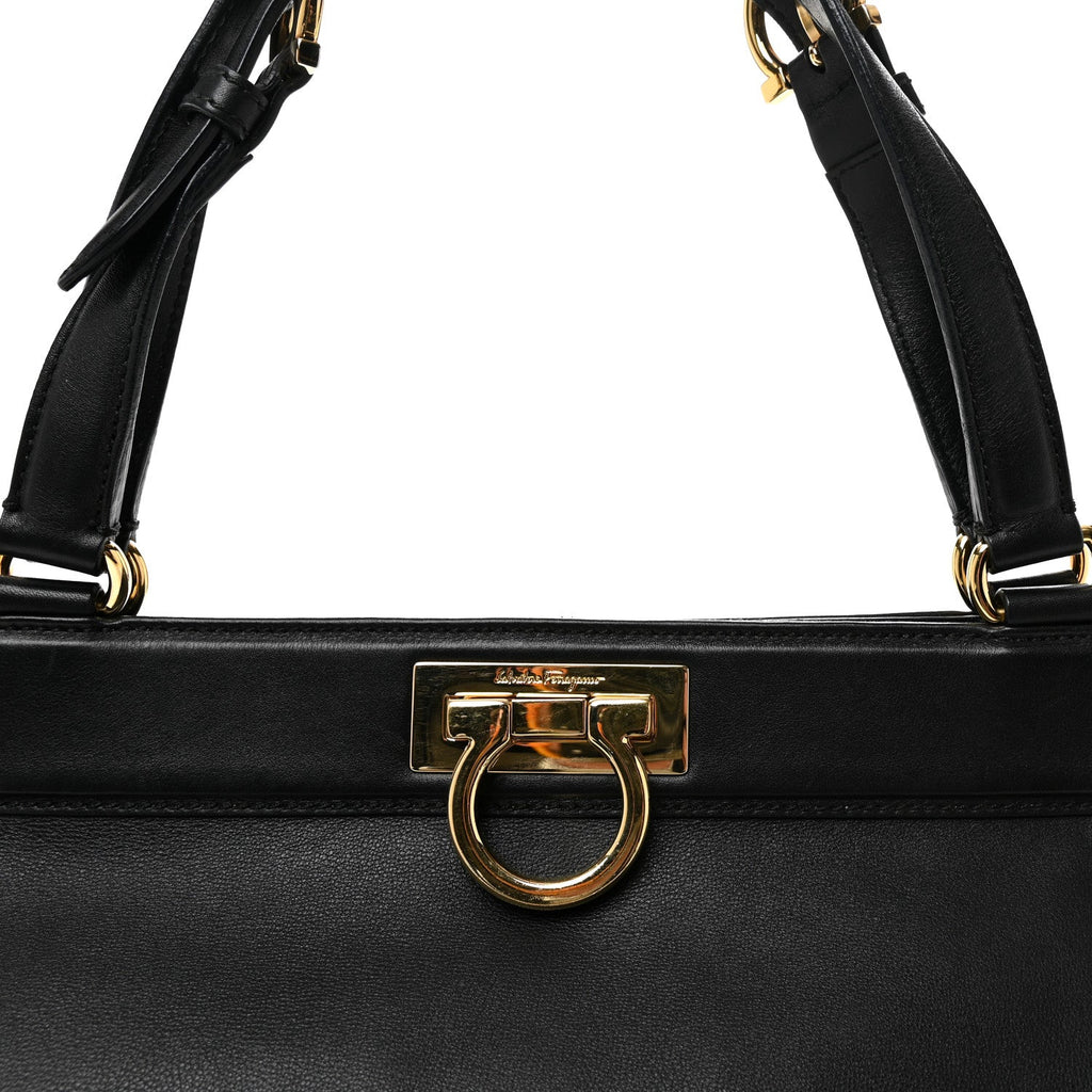 Calfskin Trifolio Tote Black