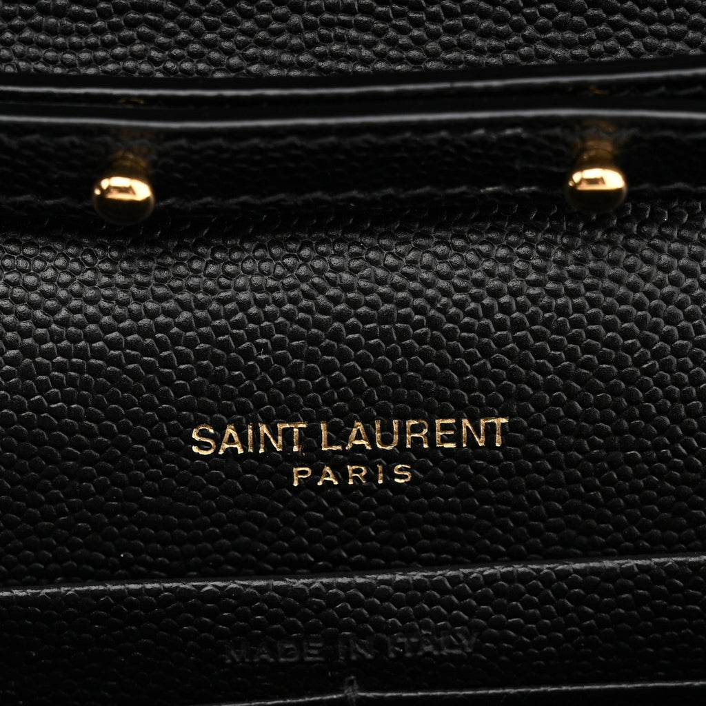Grain De Poudre Matelasse Chevron Monogram Chain Wallet Black