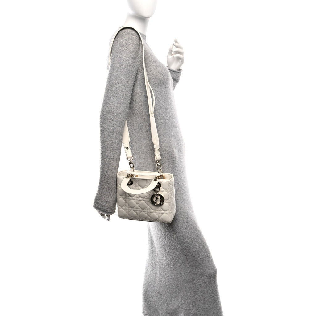 Lambskin Cannage Small My ABCDior Lady Dior White
