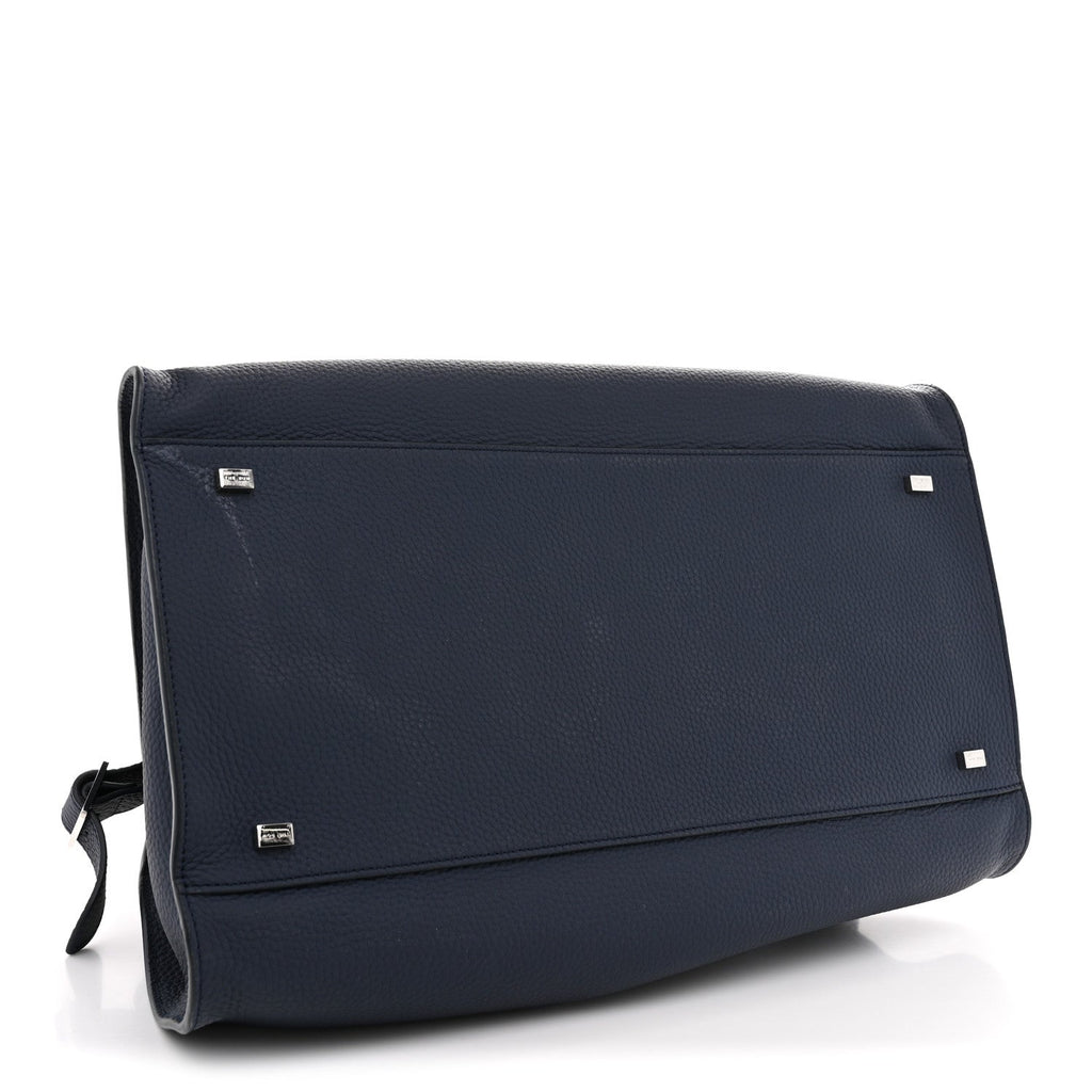 Matte Grained Calfskin Soft Margaux 15 Indigo