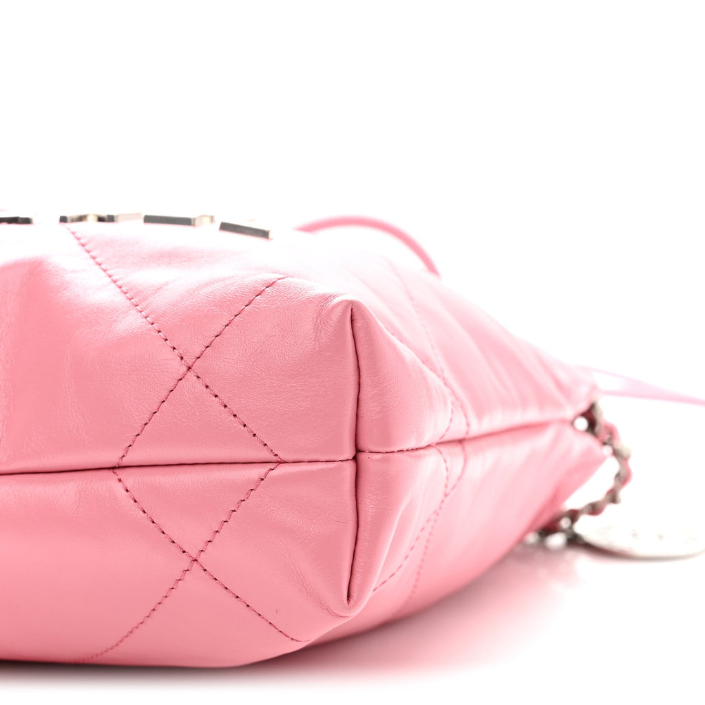 Shiny Calfskin Quilted Mini Chanel 22 Pink