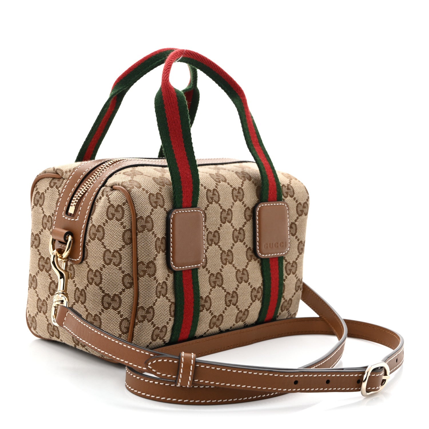 GG Supreme Web Mini GG Top Handle Bag Beige Ebony Dark Brown